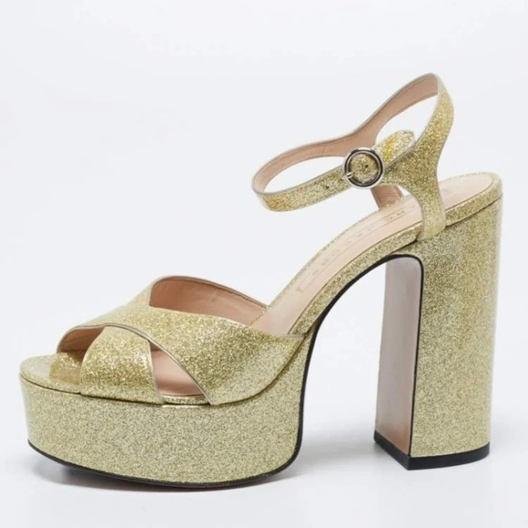 Marc Jacobs Lust Gold Platform Sandal - Picture 1 of 13
